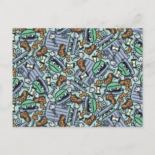 Cartão Postal Sesame Sesame   padrão do Oscar the Grouch