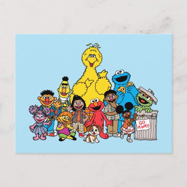 Cartão Postal Sesame Street | Amigos do Sesame na Área (Frente)