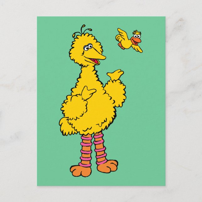 Cartão Postal Sesame Street | Big Bird & Little Bird (Frente)