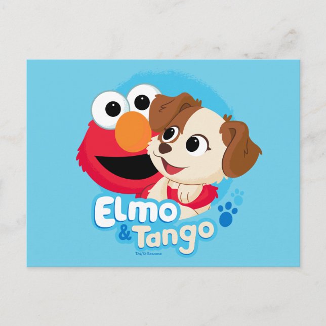 Cartão Postal Sesame Street | Elmo & Tango Insígnia (Frente)