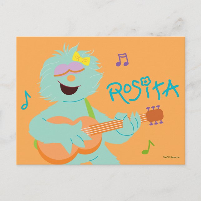 Cartão Postal Sesame Street | Rosita Playing Guitar (Frente)