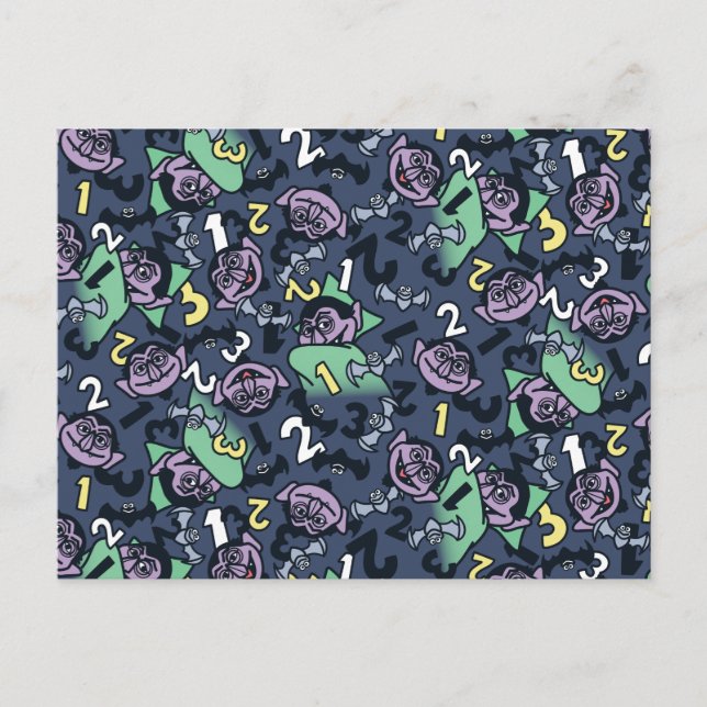 Cartão Postal Sésamo Sésamo | Conde von Count Doodle Pattern (Frente)