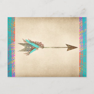 Cartão Postal Seta Boêmia Floral Russa