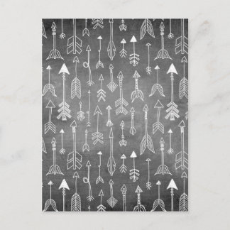 Cartão Postal Seta do quadro chalkboard (preto)