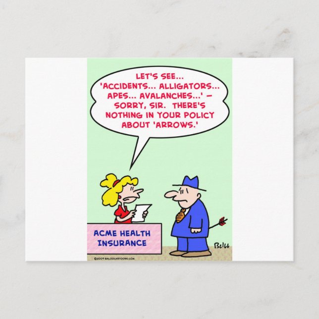 Cartão Postal setas da apólice de seguro (Frente)