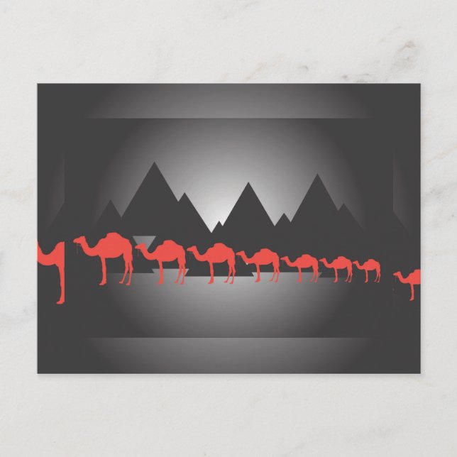 Cartão Postal Sete camelos, sete camelos (Frente)