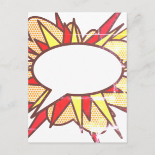 Cartão Postal Seu Balão de Fala de Mensagem Diversão Retro Quadr