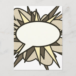 Cartão Postal Seu Balão de Fala Divertido Retrô de Quadrinhos