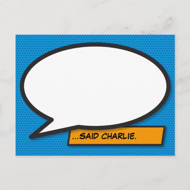 Cartão Postal Seu Balão de Fala Divertido Retrô Quadrinhos (Frente)