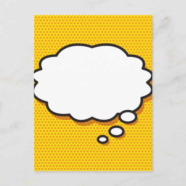 Cartão Postal Seu Balão de Pensamento de Mensagem Diversão Retro (Frente)