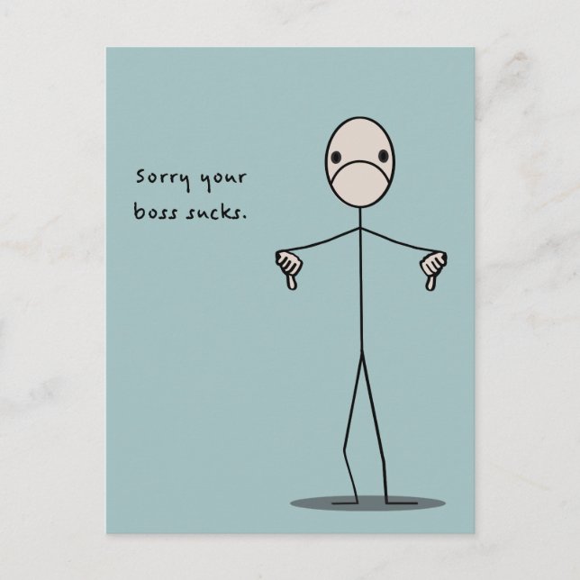 Cartão Postal Seu Chefe É Uma Droga (Frente)