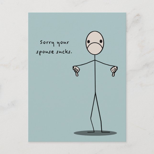 Cartão Postal Seu Cônjuge É Uma Droga (Frente)