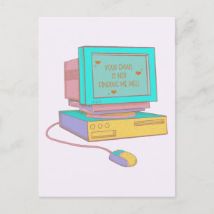 Cartão Postal Seu E-mail Não Me Encontra Bem Engraçado Retro
