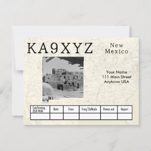 Cartão Postal Seu Foto Recorte em Forma do Novo México QSL Perso