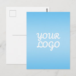 Cartão Postal Seu Logotipo & Moderno Ombre Simples | Azul Claro