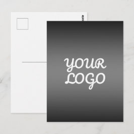 Cartão Postal Seu logotipo & Moderno Ombre Simples | Cinza Escur