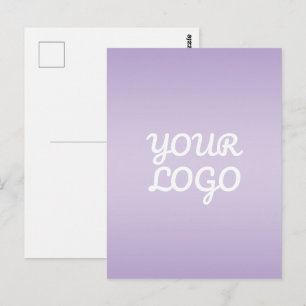 Cartão Postal Seu Logotipo & Moderno Ombre Simples   Lavanda