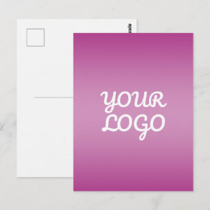 Cartão Postal Seu Logotipo & Moderno Ombre Simples Roxo
