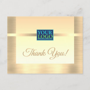 Cartão Postal Seu Logotipo, Nome da Empresa, Mensagem, Obrigado