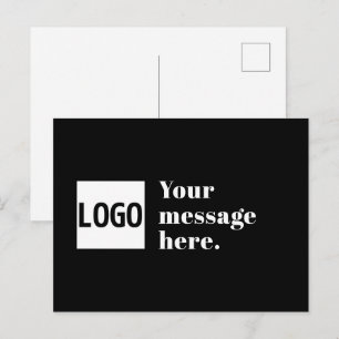 Cartão Postal Seu logotipo ou imagem carregada e texto retrô edi