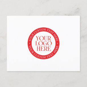 Cartão Postal Seu Logotipo ou outra Imagem Natal Branco & Verm