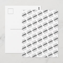 Cartão Postal Seu Logotipo Padrão Diagonal Simples Repetitivo