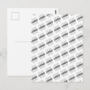Cartão Postal Seu Logotipo Padrão Diagonal Simples Repetitivo
