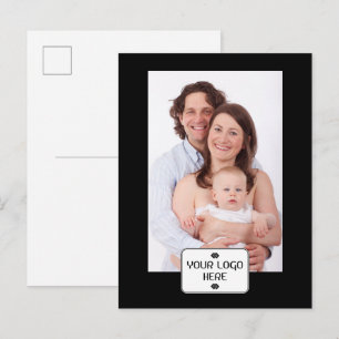 Cartão Postal Seu Logotipo - Retângulo - Fundo BRANCO