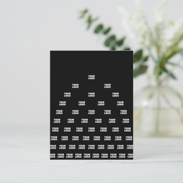 Cartão Postal Seu padrão de arco exclusivo do logotipo | Preto ( (Em pé/Frente)