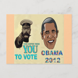 Cartão Postal Seu país precisa que você vote OBAMA 2012
