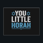 Cartão Postal Seu Pequeno Horah Hanukkah Engraçado Judeu Dizendo<br><div class="desc">chanukah, menorah, hanukkah, dreidel, jedesejo, Chrismukkah, feriado, horah, natal, </div>