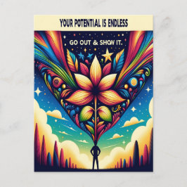 Cartão Postal Seu potencial é Infinito Saia e Mostre-o