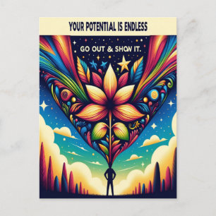 Cartão Postal Seu potencial é Infinito Saia e Mostre-o