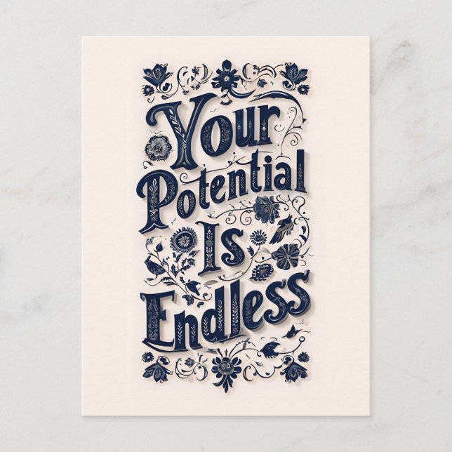Cartão Postal Seu Potencial É Um Fundo Infinito De Beige (Frente)