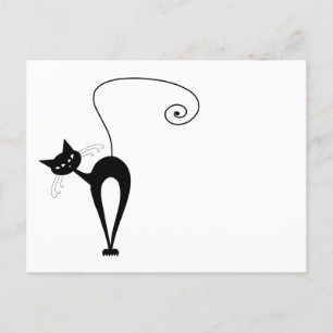 Cartão Postal Seu Texto - Caractere de Gato Preto Pose 8 Poster