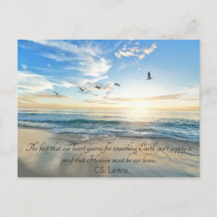 Cartão Postal Seu texto CS Lewis Citar Heaven é nossa Home Beach