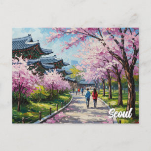 Cartão Postal Seul Coreia do Sul - Cherry Blossoms