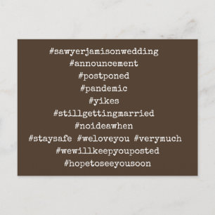 Cartão Postal Seus 12 Principais Hashtags Casamento Marrom Adiad