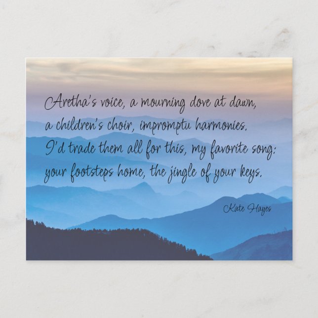 Cartão Postal Seus Passos Para Casa Adoram Poema (Frente)