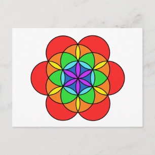 Cartão Postal Seven Chakra Flower of Life