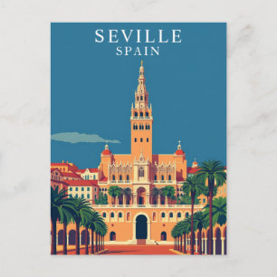 Cartão Postal Sevilha, Espanha Andaluzia Viagem Retro Arte