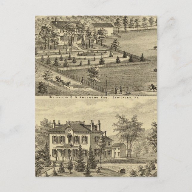 Cartão Postal Sewickley Pensilvânia (Frente)