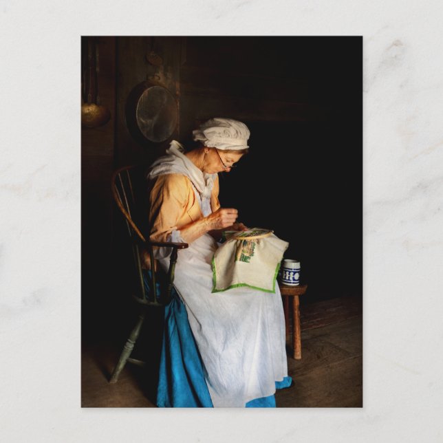 Cartão Postal Sewing - presente de grannias (Frente)