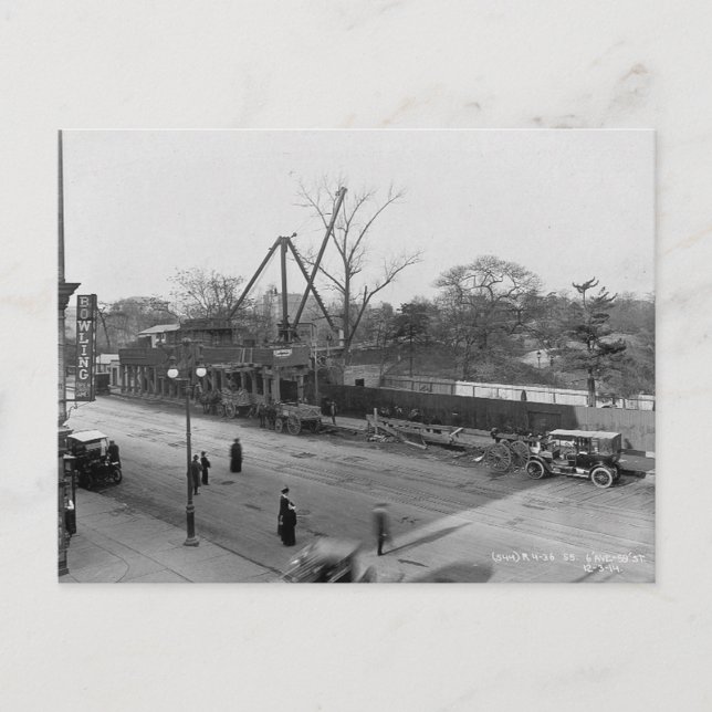 Cartão Postal Sexta Avenida & 59th Street View Central Park NYC (Frente)