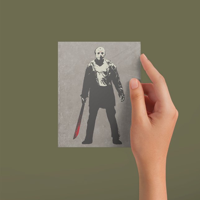 Cartão Postal Sexta-feira 13 | Arte do Personagem Jason Voorhees (Person holding postcard)