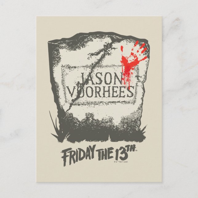 Cartão Postal Sexta-feira 13 | Lápide de Jason Voorhees (Frente)