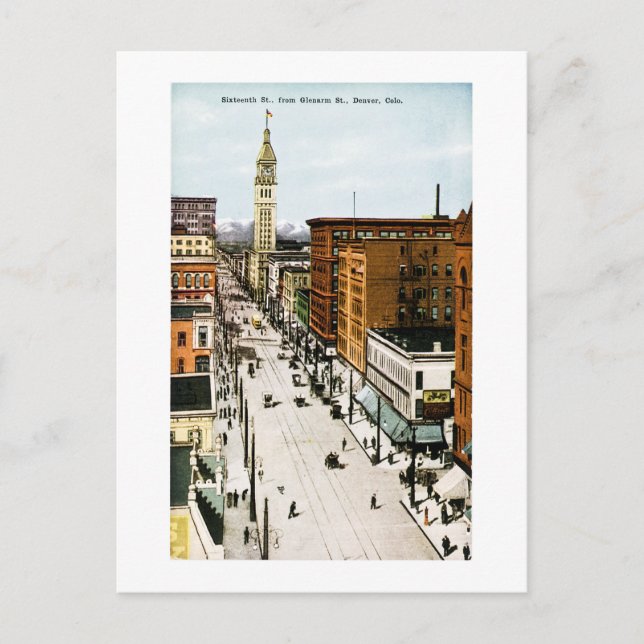 Cartão Postal Sexta Rua de Glenarm Street, Denver, Colo (Frente)