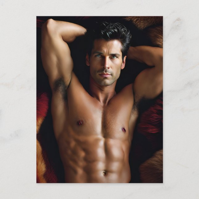 Cartão Postal Sexy Brunette Man (Frente)