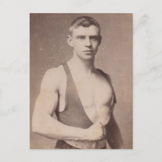 Cartão Postal Sexy Vintage Mache Weightlifter (Frente)