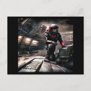 Cartão Postal SF Hero a bordo nave espacial 3